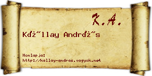 Kállay András névjegykártya