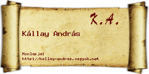 Kállay András névjegykártya