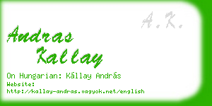 andras kallay business card